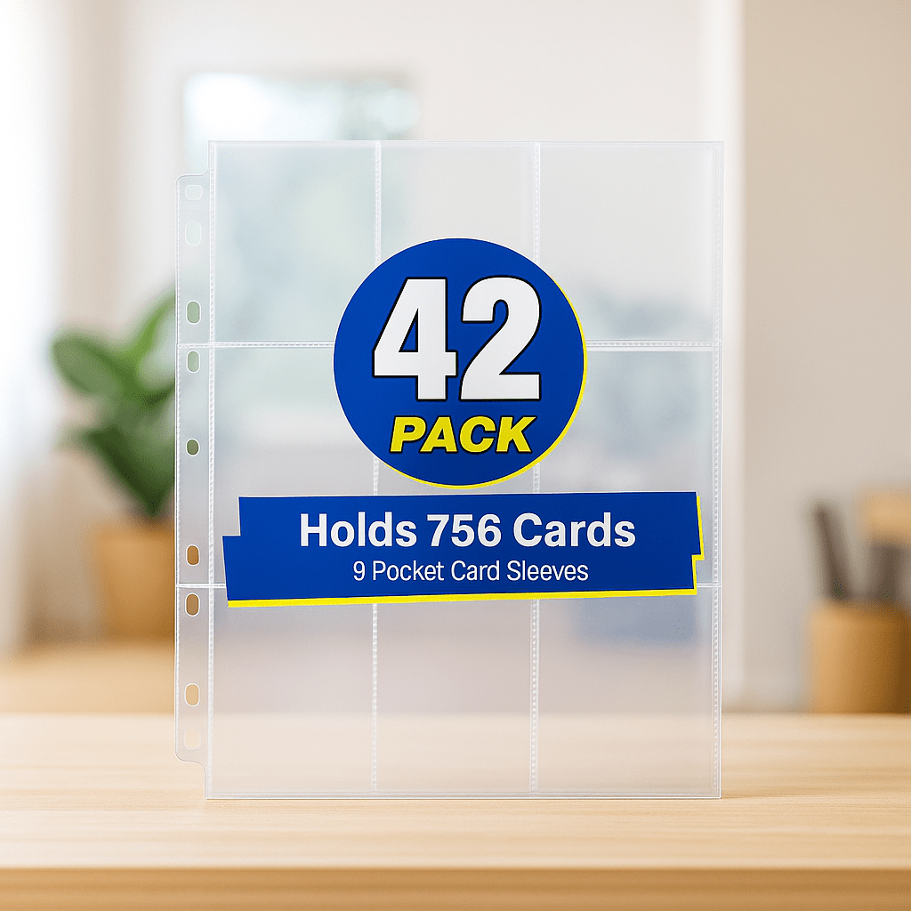 Lot de Feuilles 9 Poches Double Face – 756 Cartes – Compatibles Classeur 3/11 Anneaux Pokémon, TCG, MTG - Poké Capsule