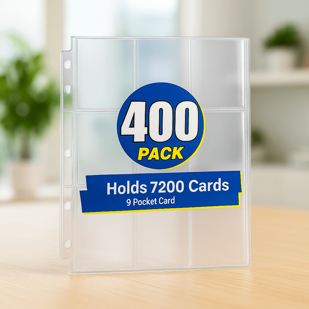 Lot de Feuilles 9 Poches Double Face – 756 Cartes – Compatibles Classeur 3/11 Anneaux Pokémon, TCG, MTG - Poké Capsule